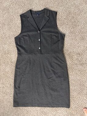 Brooks Brothers Charcoal Gray Sleeveless Sheath Dress